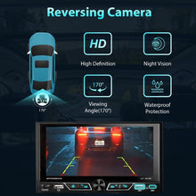Cargar imagen en el visor de la galería, Estéreo para auto Alondy de doble DIN con pantalla táctil de 6.8", compatible con Apple CarPlay/Android Auto (inalámbrico), radio AM/FM Bluetooth, 2 cámaras de respaldo USB