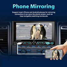 Cargar imagen en el visor de la galería, Estéreo para auto Alondy de doble DIN con pantalla táctil de 6.8", compatible con Apple CarPlay/Android Auto (inalámbrico), radio AM/FM Bluetooth, 2 cámaras de respaldo USB