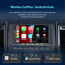 Load image into Gallery viewer, Alondy Double Din Car Stereo with 7" Touchscreen Compatible with [Wireless] Apple CarPlay/Android Auto Bluetooth AM/FM Radio 2 USB Backup Camera
