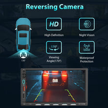 Load image into Gallery viewer, Alondy Double Din Car Stereo with 7" Touchscreen Compatible with [Wireless] Apple CarPlay/Android Auto Bluetooth AM/FM Radio 2 USB Backup Camera
