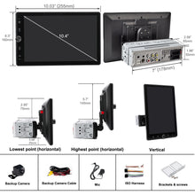 Cargar imagen en el visor de la galería, Alondy Single Din Car Radio Touchscreen (10.4&quot; Rotatable) Compatible with Apple CarPlay [Wireless] Android Auto Car Stereo Bluetooth USB AUX SD Backup Camera
